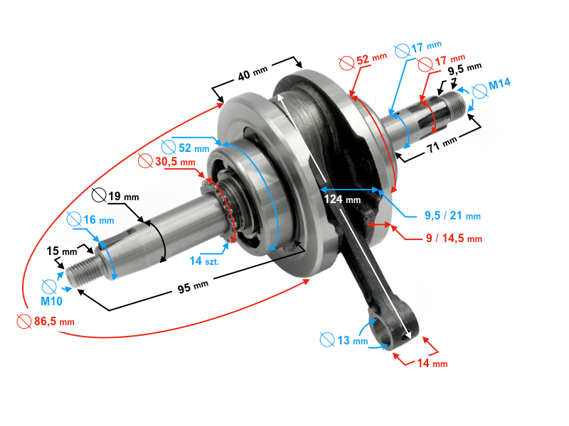 Crankshaft for Ranger Classic moped