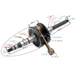 Crankshaft 050 2T FALCON scooter ,17 cutters