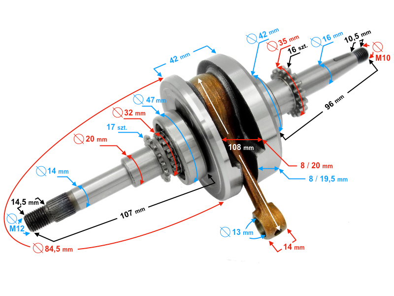Crankshaft for 4T 50cc scooter