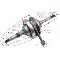 Crankshaft 125 4T horizontal-air Huragan 5 scooter