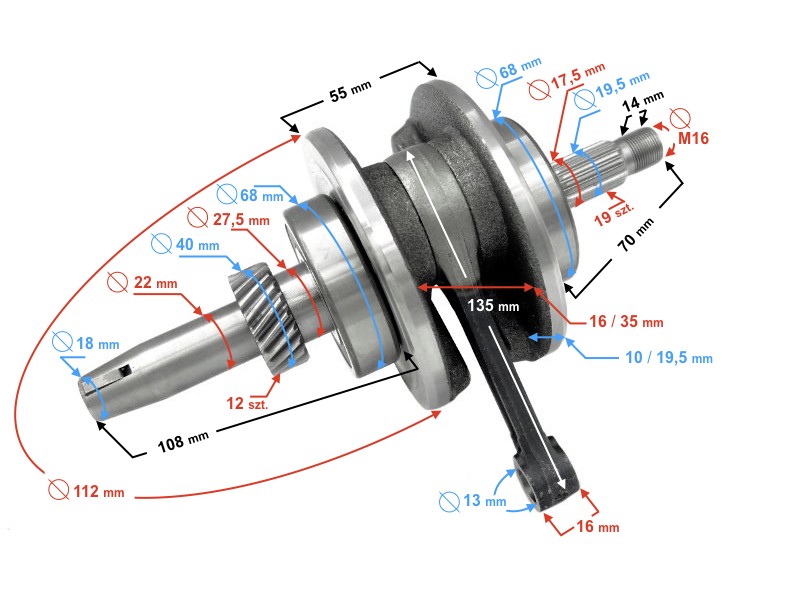 Crankshaft for Cafe Racer motorcycle Crankshaft for Cafe Racer motorcycle