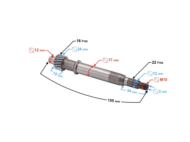 Rear axle shaft Galactic Euro 4