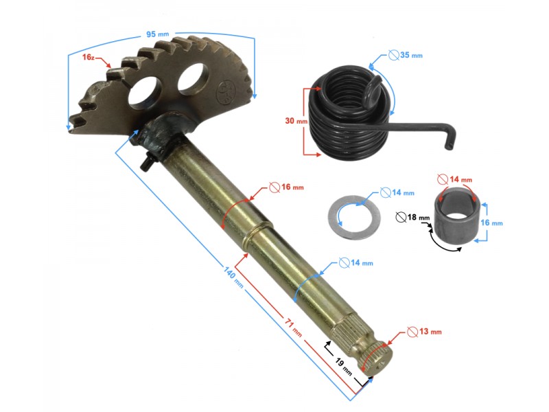 Kick starter shaft (cresent) for B-Max