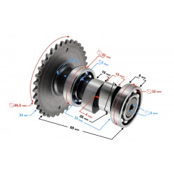Camshaft for 4T 50cc Huragan scooter Camshaft for 4T 50cc Huragan scooter