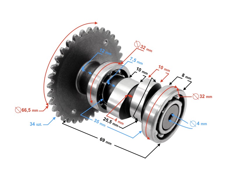 Camshaft for 80cc Huragan 5 scooter