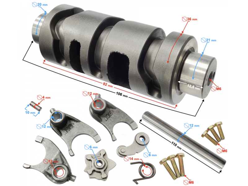 Gearbox selector set GT 125