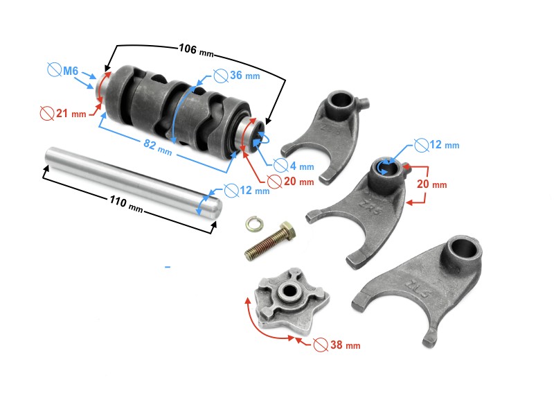 Gear selector for Cafe Racer motorcycle