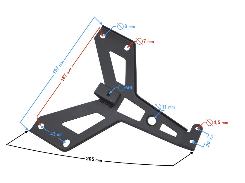 Rear registration bracket for FR 2 moped