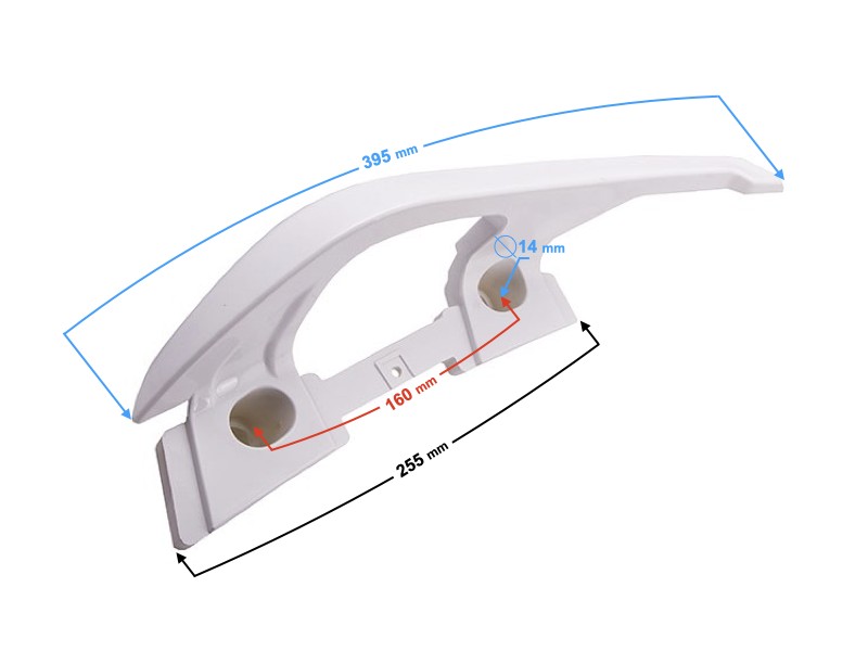 Bracket - right passenger handle ,white, for B-Max scooter Bracket - right passenger handle ,white, for B-Max scooter