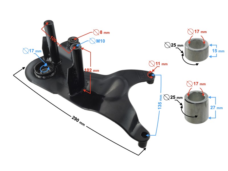 Muffler bracket for Falcon 50 scooter