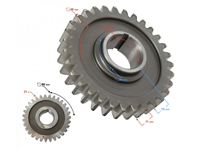 Balancer shaft sprocket ATV Mikilon 180 (H)