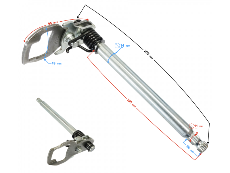 Gearshift shaft for Cafe Racer motorcycle