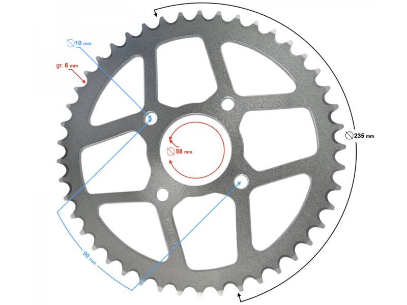 NXT250 Base rear sprocket
