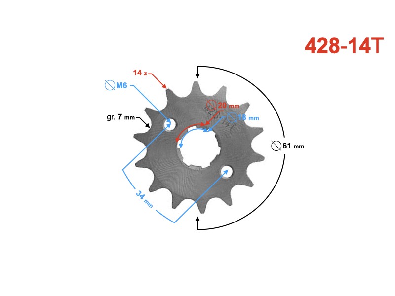 Drive sprocket Moretti 14/428 for TZ125