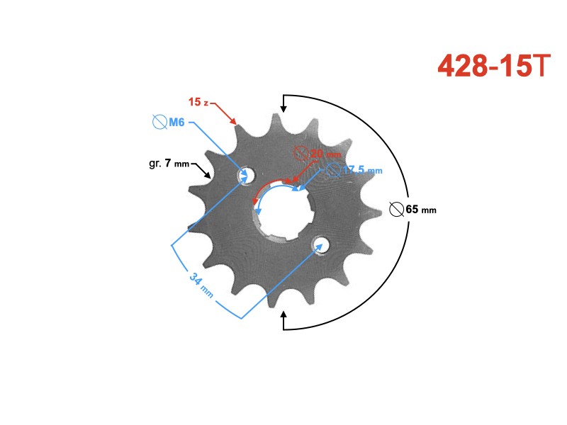 Drive sprocket Moretti 15/428 for TZ125