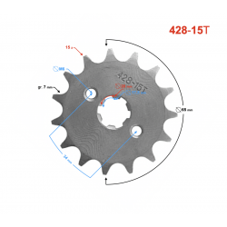 Drive sprocket Moretti 15/428 for TZ125
