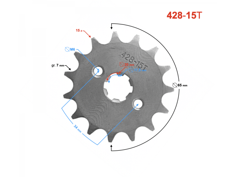 Drive sprocket Moretti 15/428 for TZ125