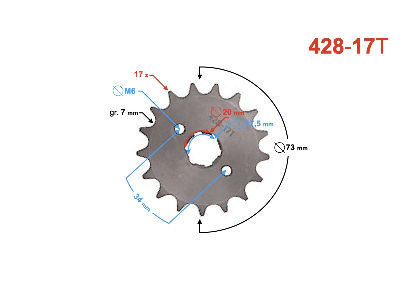 Drive sprocket Moretti 17/428 for TZ125