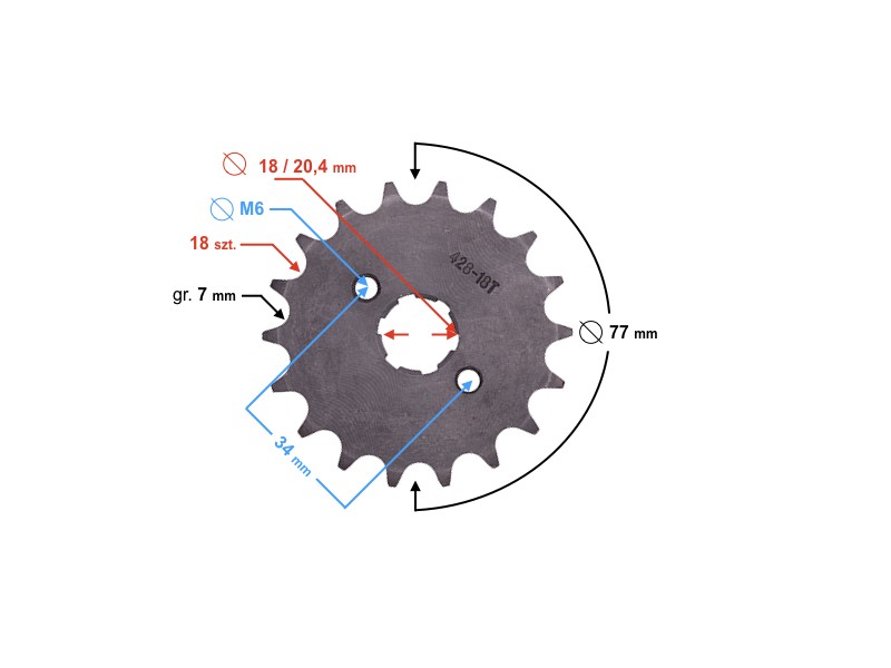 Drive sprocket Moretti 18/428 for TZ125