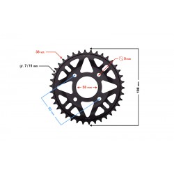 Rear sprocket 38/520 for Hyper 125