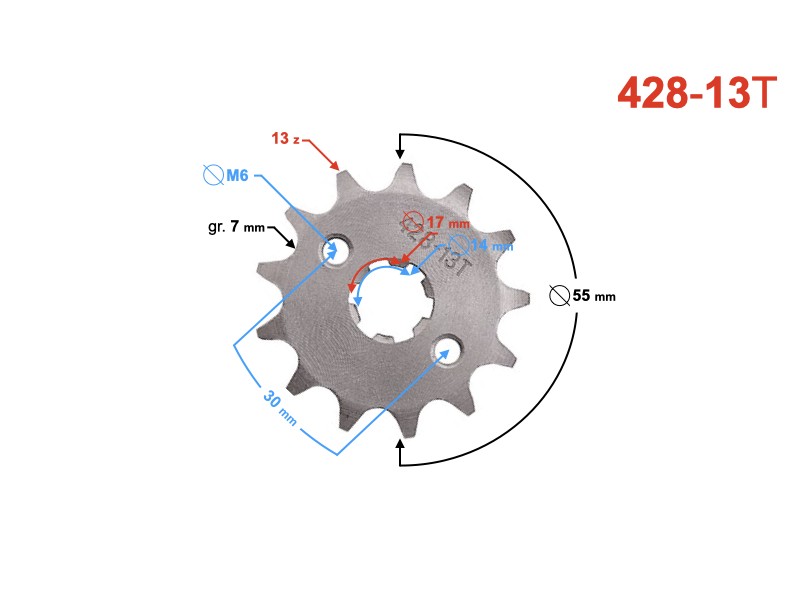 Drive sprocket Moretti 13/428