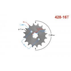 Sprocket 428-16 for moped (with holes)