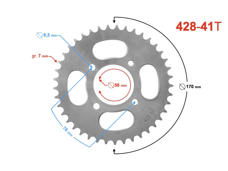 Sprocket, 41/428 for Sprint moped