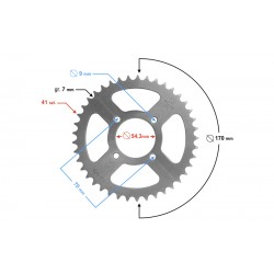 Rear sprocket Moretti 41/428