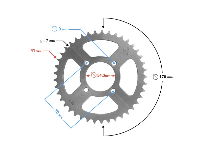 Rear sprocket Moretti 41/428