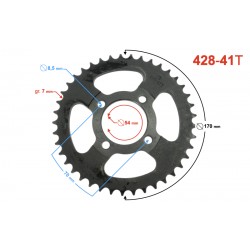 Rear sprocket 41/428 for Ranger Classic , black