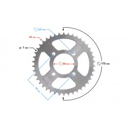 Rear sprocket Moretti 42/428
