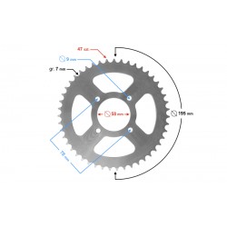 Rear sprocket Moretti 47/428