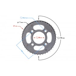 Rear sprocket 41/428 for Cafe Racer motorcycle