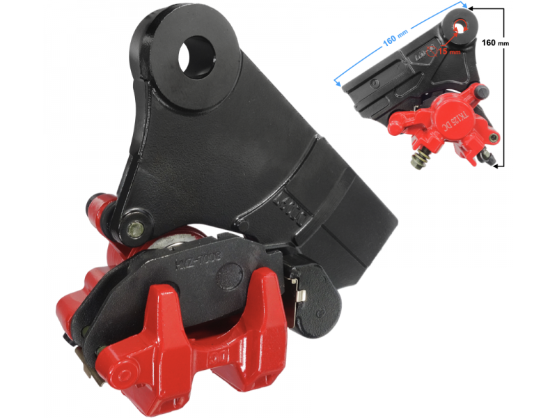 Rear brake caliper for Hyper 125 motorcycle, red Rear brake caliper for Hyper 125 motorcycle, red