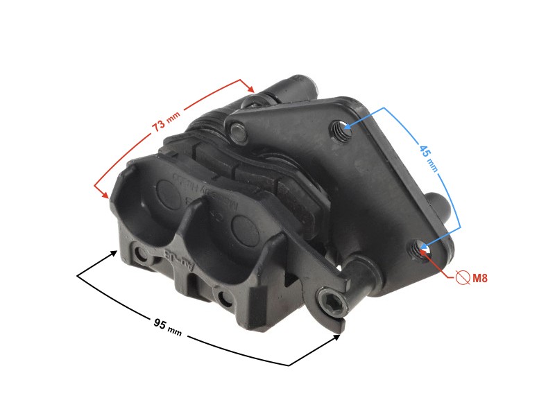 Rear brake caliper for B-Max scooter, injection