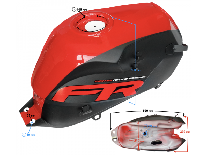 Red fuel tank for FR 2 moped