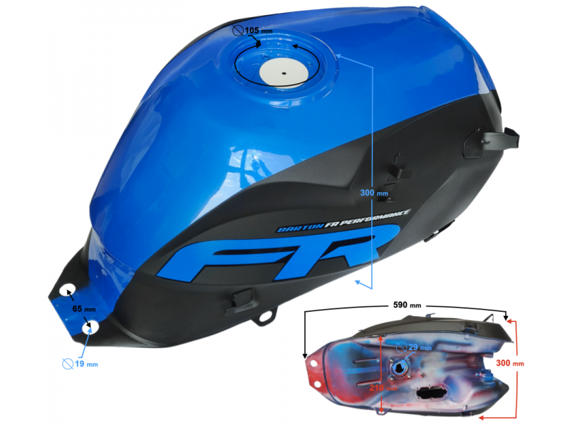 Blue fuel tank for FR 2 moped