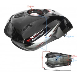 Black fuel tank for Fighter 2 moped