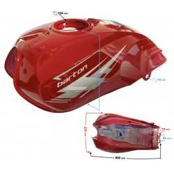 Red fuel tank for Fighter 2 moped
