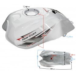 White fuel tank for Fighter 2 moped