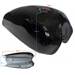 Black fuel tank for Ranger Classic moped