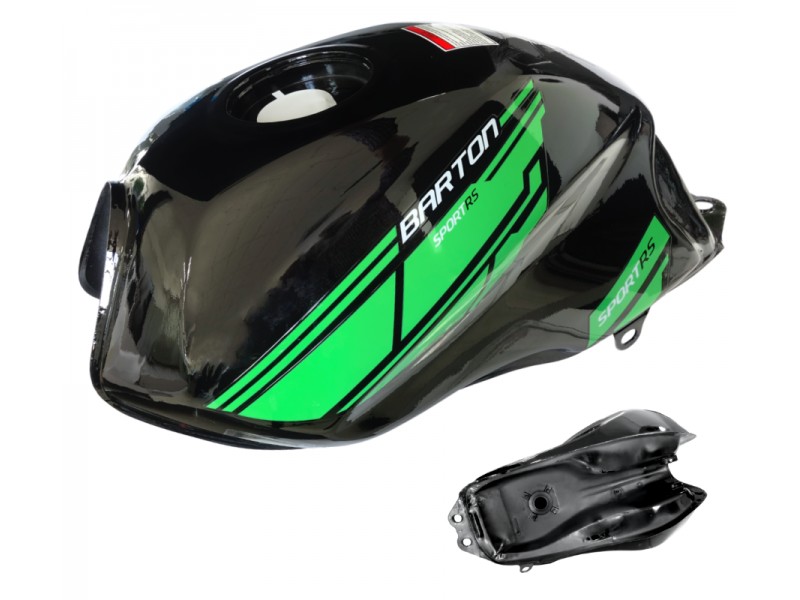 Black and green fuel tank for Ranger Classic moped