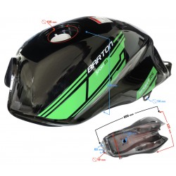 Black and green fuel tank for Ranger Classic moped