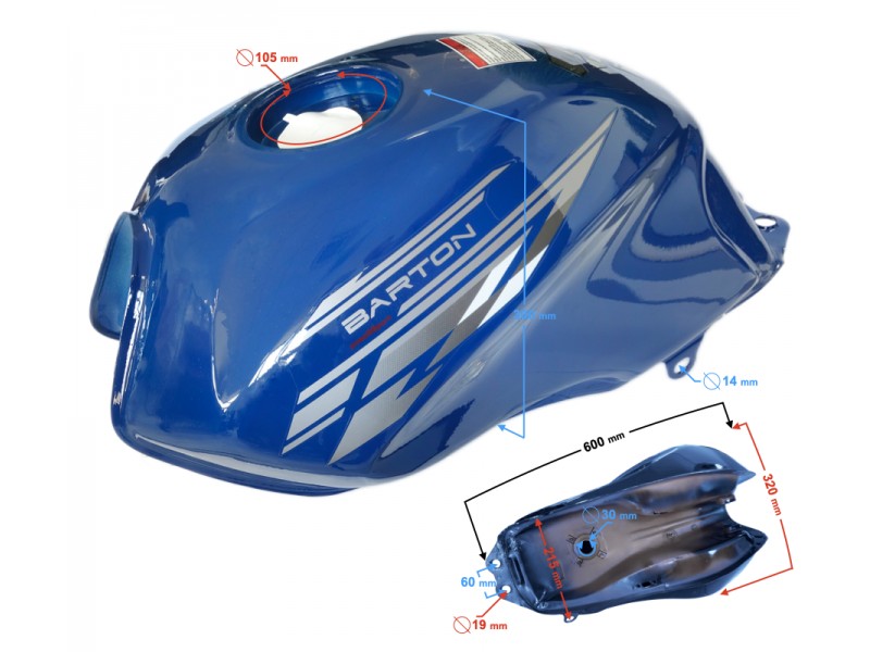 Blue fuel tank for Sprint 2 moped