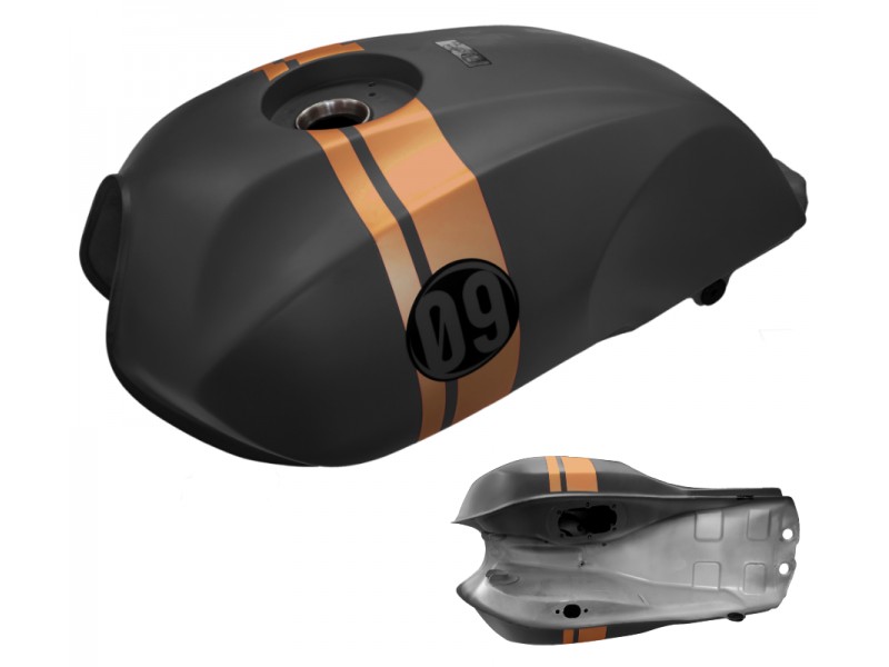 Graphite fuel tank for Cafe Racer motorcycle