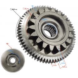 Intermediate starter sprocket for Firefox scooter