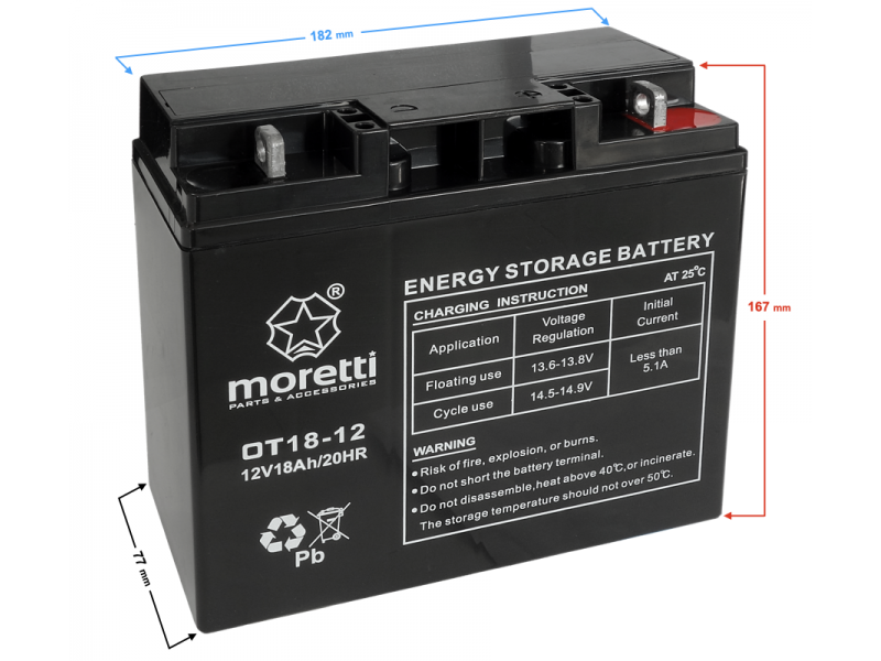 Lawn mower battery (OT 12V/18AH)