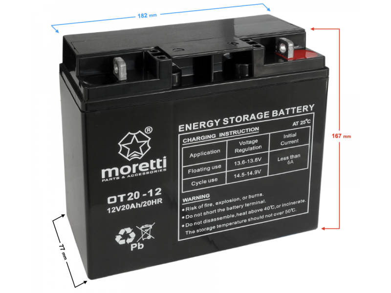 Lawn mower battery (OT 12V/20AH)