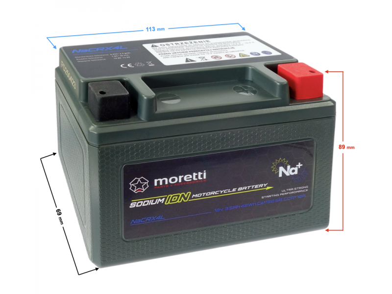 Moretti NaCRX4L sodium ion battery
