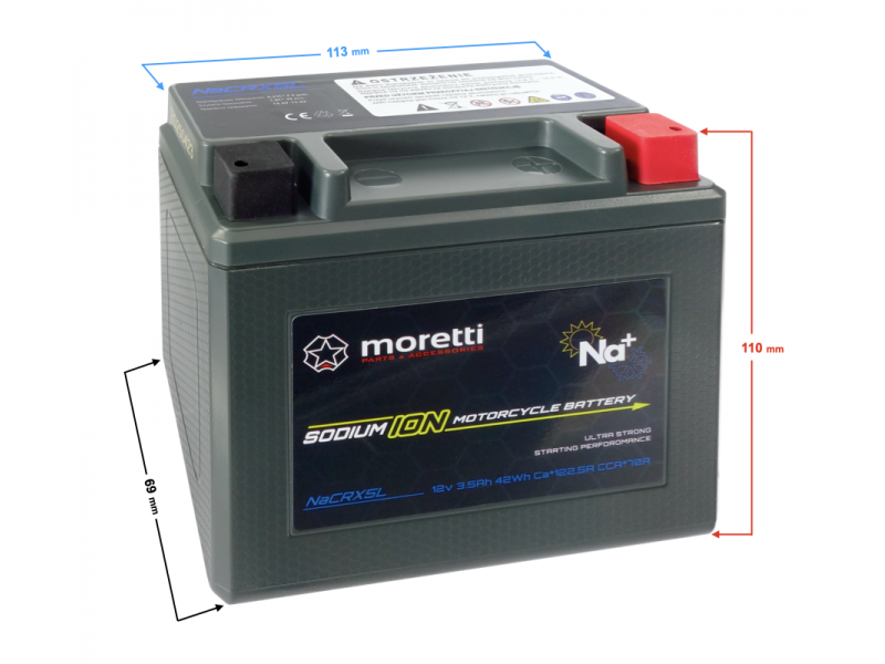 Moretti NaCRX5L sodium ion battery Moretti NaCRX5L sodium ion battery